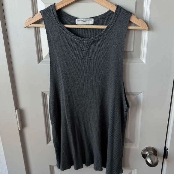 Urban Outfitters Project Social T Ribbed Grey Sleeveless Muscle Tank Top Size S - Picture 3 of 5